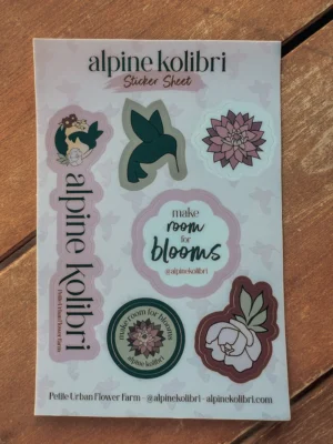 Alpine Kolibri Sticker Sheet with 6 stickers